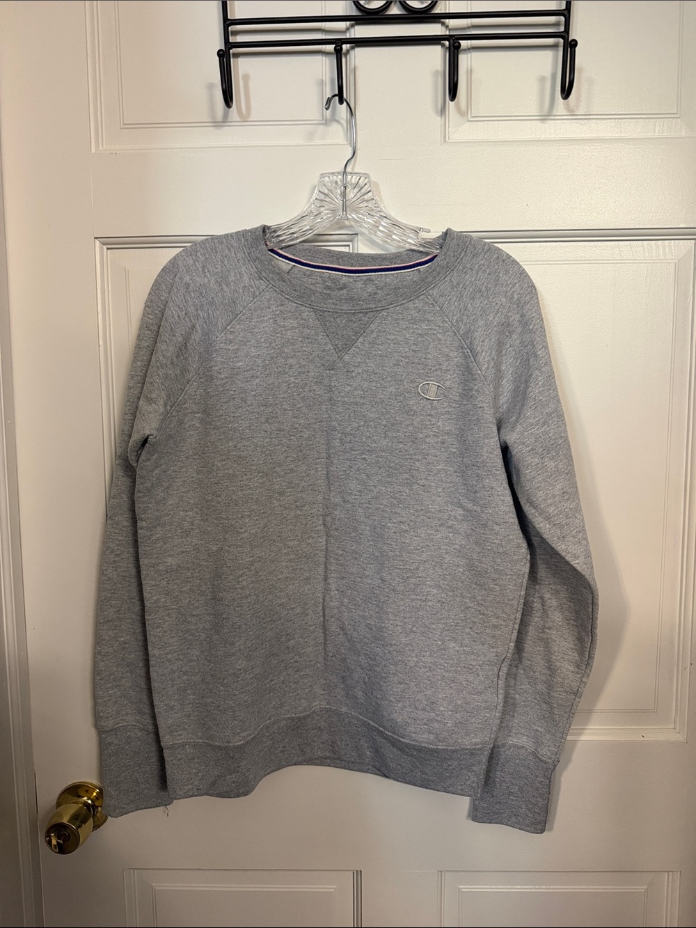 Champion Gray Crewneck Sweatshirt with Subtle Logo